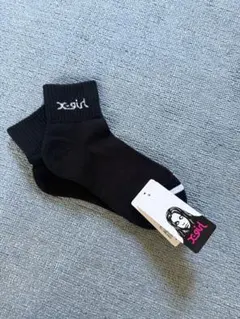 X-girl 刺繍ロゴ アンクルソックス ブラックのサムネイル