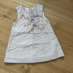ベビー服 刺繍 ノースリーブ ワンピース 3-6m