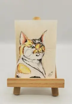 猫 シンガプーラ 水彩色鉛筆画 水彩画 ミニキャンバス - メルカリ