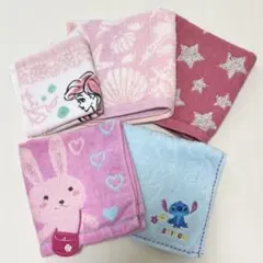 タオルハンカチ まとめ売り ディズニー他 ピンク 子供 女の子 うさぎ