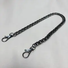 ブラックメタル 喜平ウォレットチェーン ダブルクリップ レバーナスカン アメカジ