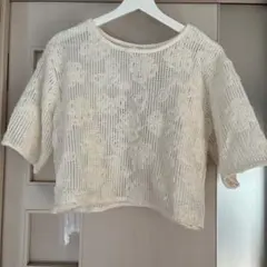 LOWRYS FARM クロップド丈Tシャツ