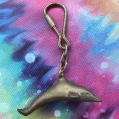 ち*ん様 金色イルカキーホルダー　昭和レトロ　レア　希少