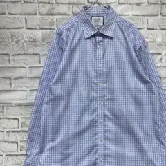チャールズティアウィット 長袖シャツ！チェックブルーL 902
