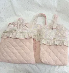 ベッツィ レッスンバッグ 上履き袋 ハート キルト 刺繍生地 リバティ
