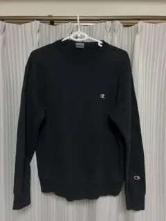 Champion ブラック クルーネック トレーナー