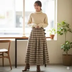 studio CLIP チェック柄プリーツスカート