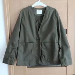 coen ノーカラージャケット Mサイズ カーキ
