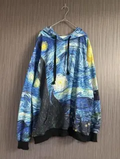 ゴッホ 星月夜 デザイン フード付きスウェット