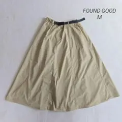 FOUND GOOD ロングスカート M ベージュ フレア カジュアル 総ゴム
