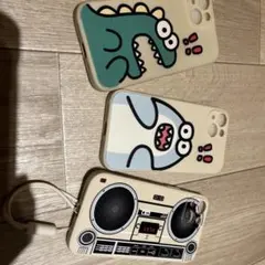 iPhone 13ケース 2個セット 恐竜と魚デザイン＋カメラデザイン（3個付）