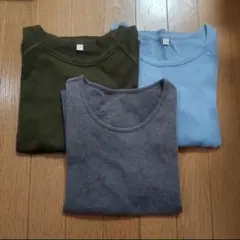 Tシャツダーク3色　長袖、七分袖　(L)洗い替え、パジャマにもUNIQLO等