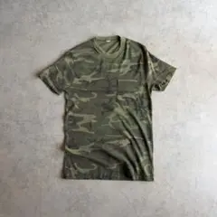 80〜90s 迷彩/ウッドランドカモ ポケットTシャツ 古着Sのサムネイル