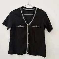 DazyハートVネック薄手ニットトップス SHEIN