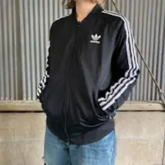 （美品）adidas ブラック 3ストライプ ジャケット M