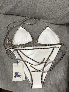 限定値下げ⭐︎バーバリーブルーレーベル　ビキニ　水着 BURBERRY バーバリーブルーレーベル ビキニセット M ケース付 オレンジ