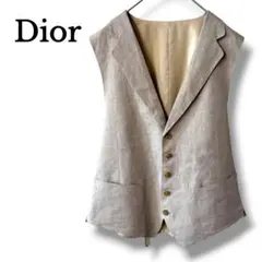【美品】Dior ディオール ジレ ベスト 麻100% 高級感 メンズ リネンのサムネイル