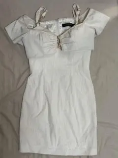 Robe de Fleurs Glossy ホワイトミニワンピース Sサイズ