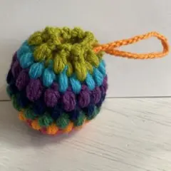 カラフルかぎ針編みポーチ★巾着袋★ハンドメイド★まんまる巾着