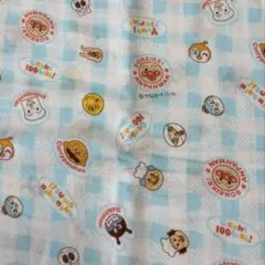 ダブルガーゼ生地　アンパンマン　ブルー　生地巾×50センチ