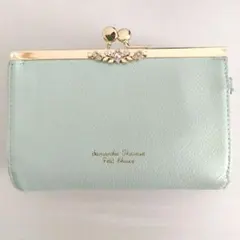 サマンサタバサ プチチョイス ライトグリーン フラワー中折り財布 ウォレット