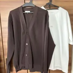 GLOBAL WORK カーディガン&Tシャツセット ブラウン Lサイズ