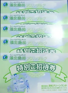 浜北森林アスレチック　施設利用招待券5枚組のサムネイル