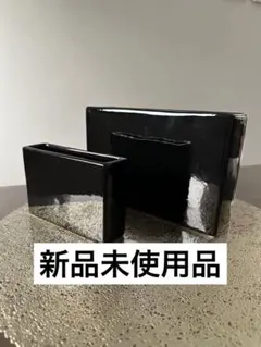 【新品未使用】黒いセラミック花瓶 フラワーベース《2個セット》