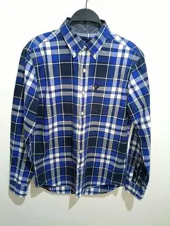 【未使用】アメリカンイーグル カジュアルシャツ Sサイズ ブルー チェック柄