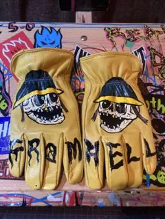 FROM HELL スカルデザイン グローブ ハンドペイント ワンオフ サイズM 