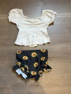 BREEZE セパレートフリル水着セット（ひまわり柄）