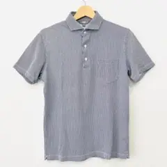 Y2510-4　UNIQLO　ユニクロ　ポロシャツM　ストライプ　半袖