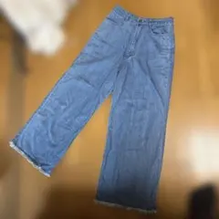 Mサイズ 薄い青 ワイドレッグデニム