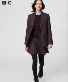 UNIQLO C フレアスコート　ダークブラウン