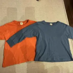 オレンジと青の長袖カットソー2枚セット