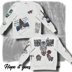 【一点物】XLサイズ　hope it goes wellデザインスウェット