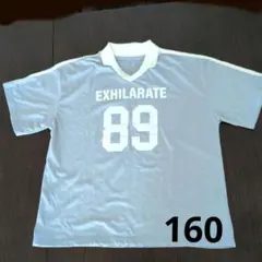 EXHILARATE 89 半袖ポロシャツ ライトブルー　ロゴ入りＬ