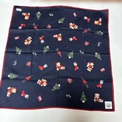 WEDGWOOD クリスマスハンカチ ネイビー