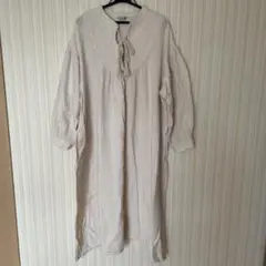 sm2 きなりフロントタイ ロングワンピース