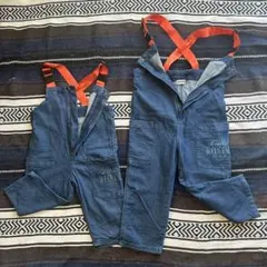 【お揃いで可愛い⭐︎】 オーバーオール 90 &110デニムブルー