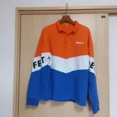 SHEIN 長袖ポロシャツ トリコロールカラー