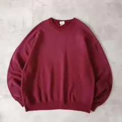 90s USA製　Sturdy Sweat　カラー スウェット　無地　ボルドー