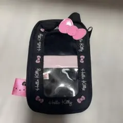 ユニバーサルスタジオジャパン キティ 黒ポーチ 腕に巻くベルト付き