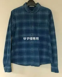 センソユニコ ルクルカ コーデュロイシャツ 丸襟 チェック