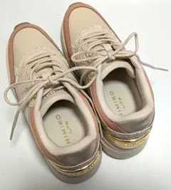 HIMIKO ベージュ ピンク 厚底スニーカー