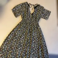 美品！fifth（フィフス）花柄 半袖ロングワンピース