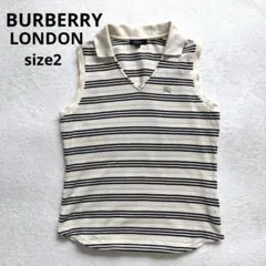 BURBERRY バーバリーロンドン　ノースリーブポロシャツ　 M ベージュ
