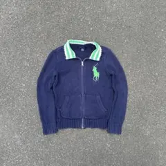 美品 POLO Ralph Lauren デカロゴジップニット C-boy 希少