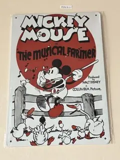 ミッキーマウス THE MUSICAL FARMER ブリキ看板