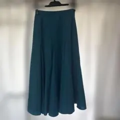 ロングフレアスカート 深緑のサムネイル
